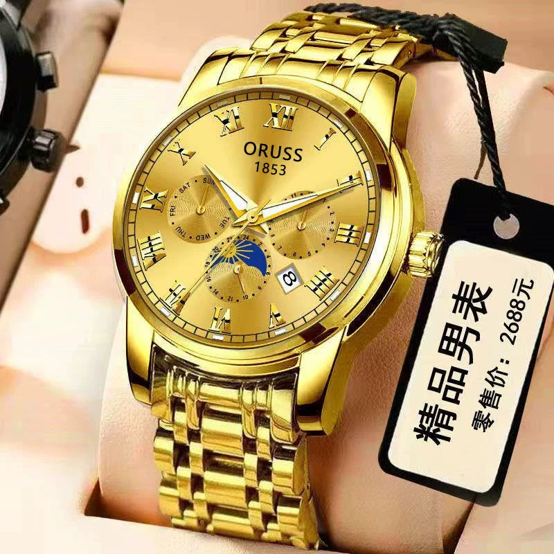Wholesale Automatic Men's Watch Alloy Case And Strap Mineral Strengthened Glass Mirror Round Dial Leisure Style Waterproof Luminous - Image 4