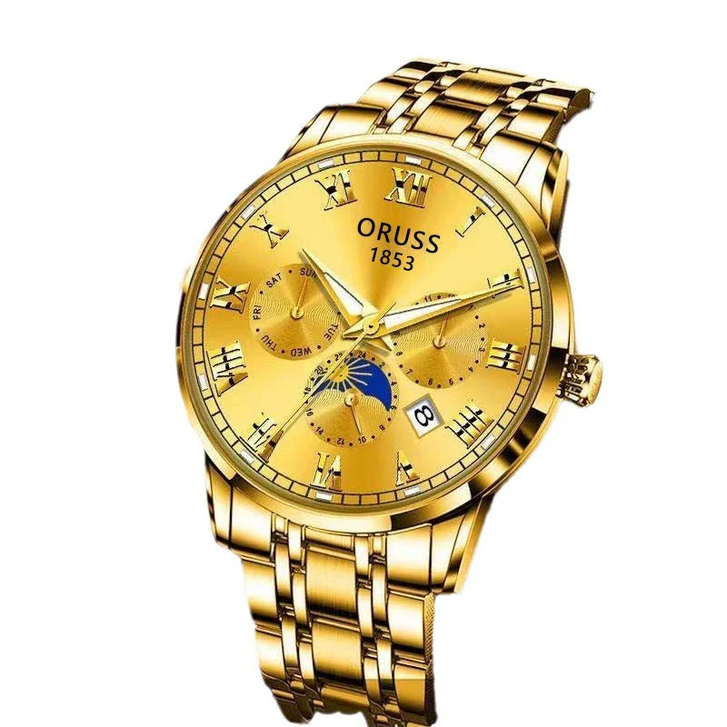 Wholesale Automatic Men's Watch Alloy Case And Strap Mineral Strengthened Glass Mirror Round Dial Leisure Style Waterproof Luminous - Image 5