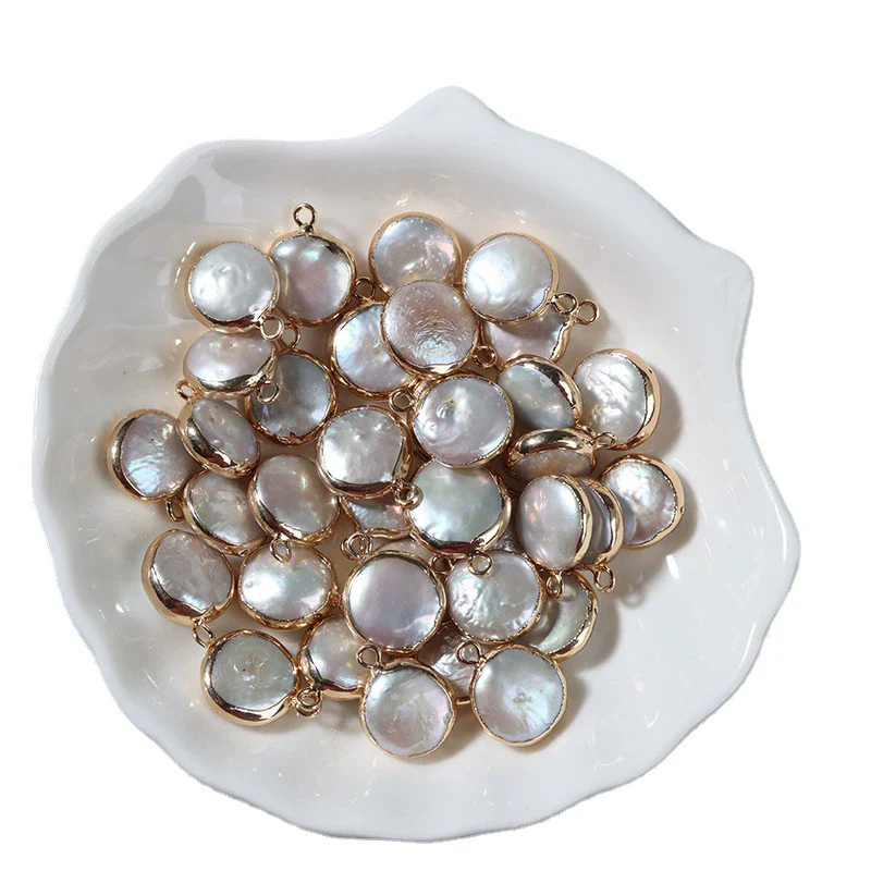 Wholesale Baroque Button Edging Single Hanging Natural Freshwater Pearl Jewelry Accessories - Image 5