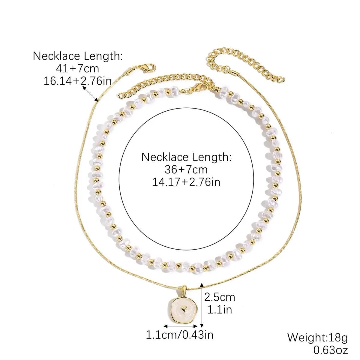 Wholesale Beaded Alloy Necklace Electroplated Geometric Style Women's Clavicle Chain - Image 9