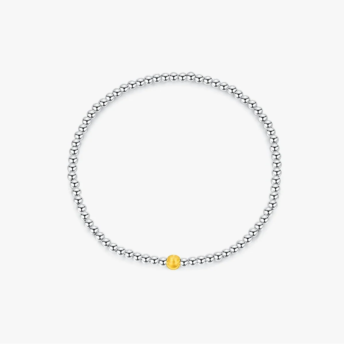 Wholesale Beaded Bracelet S925 Sterling Silver Geometric Popular Style Electroplating For Women