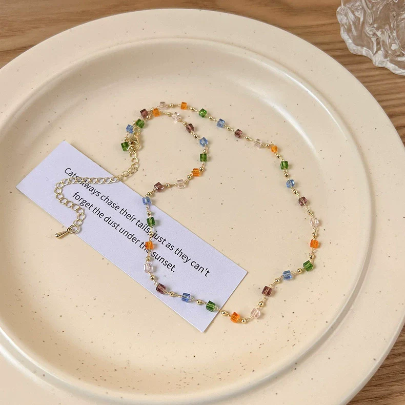 Wholesale Beaded Necklace Geometric Ball Chain Small And Fresh Style - Image 6