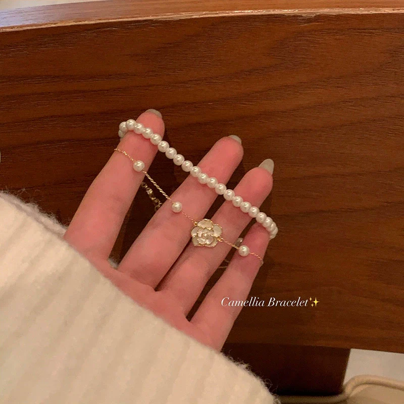 Wholesale Beaded Pearl Cat's Eye Bracelet For Women Copper Alloy With Flower Bow Star Pattern Electroplating - Image 6