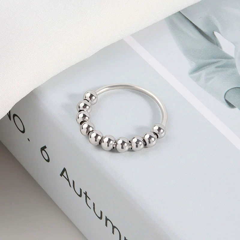 Wholesale Beaded Ring Copper Geometric Minimalist Electroplating For Women - Image 4
