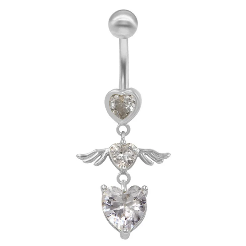 Wholesale Belly Button Ring Zinc Alloy Heart Shaped Puncture Jewelry - Image 7