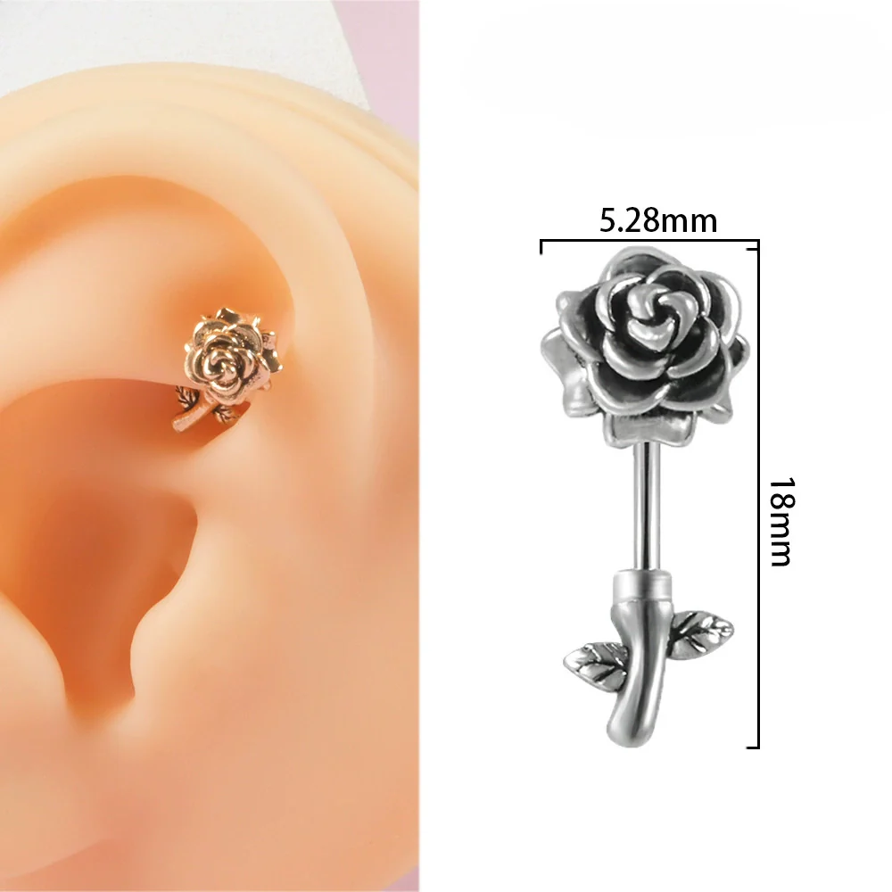 Wholesale Body Jewelry Stainless Steel Geometric Sweet And Cool Style Heartshaped Arrow Feather Navel Nail Ear Bone Nail Electroplated - Image 10
