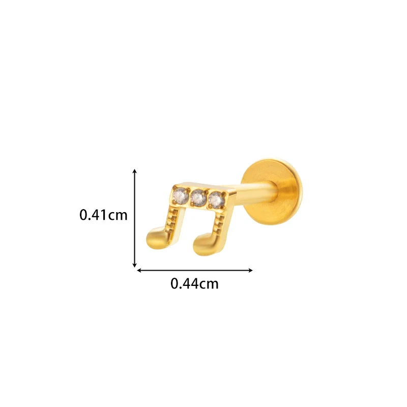 Wholesale Body Jewelry Titanium Alloy Electroplated Heart Shape Microinlaid Zircon Cartilage Puncture Ear Bone Nail Lip Nail For Women - Image 10