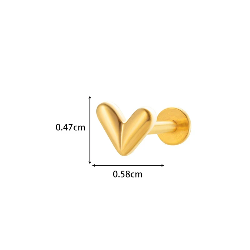Wholesale Body Jewelry Titanium Alloy Electroplated Heart Shape Microinlaid Zircon Cartilage Puncture Ear Bone Nail Lip Nail For Women - Image 11