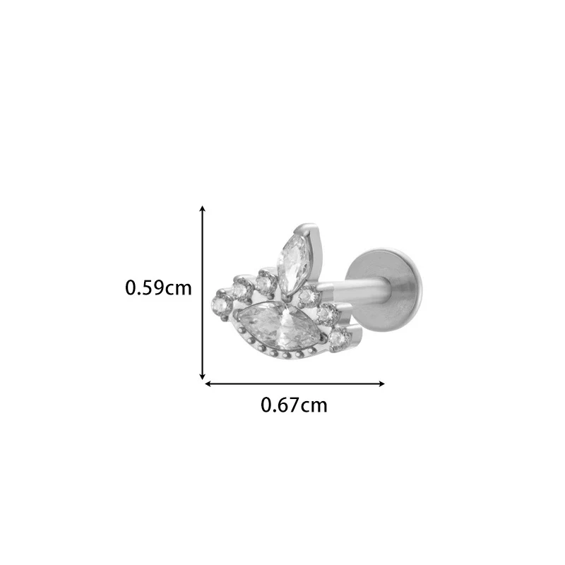 Wholesale Body Jewelry Titanium Alloy Electroplated Heart Shape Microinlaid Zircon Cartilage Puncture Ear Bone Nail Lip Nail For Women - Image 20