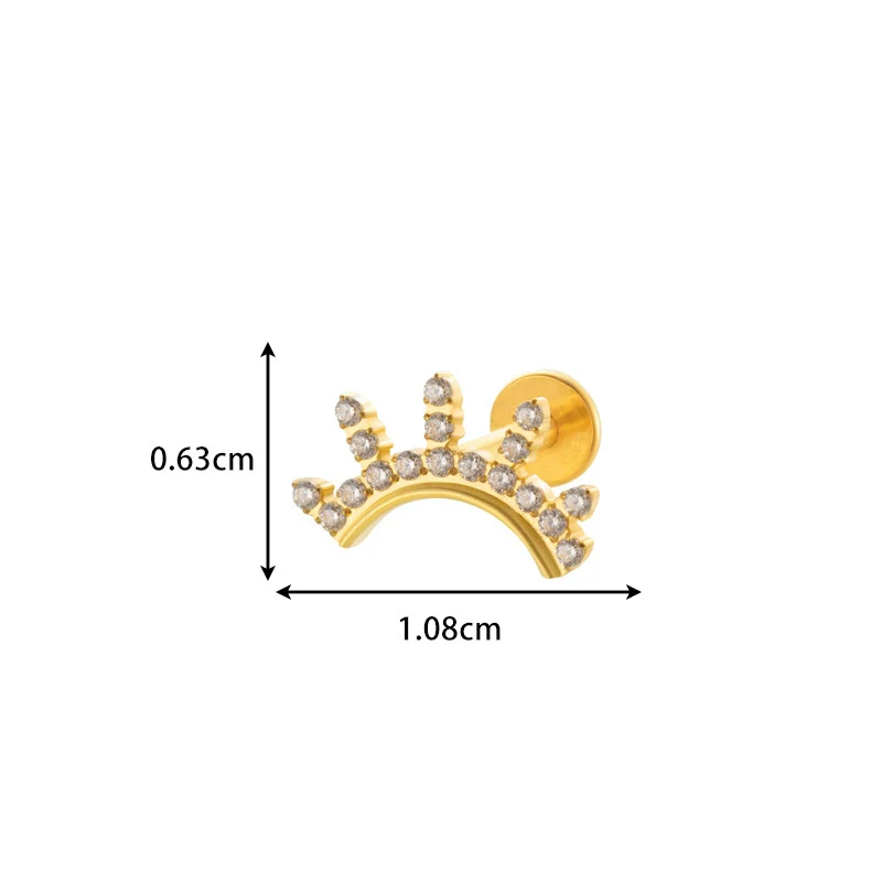 Wholesale Body Jewelry Titanium Alloy Electroplated Heart Shape Microinlaid Zircon Cartilage Puncture Ear Bone Nail Lip Nail For Women - Image 8
