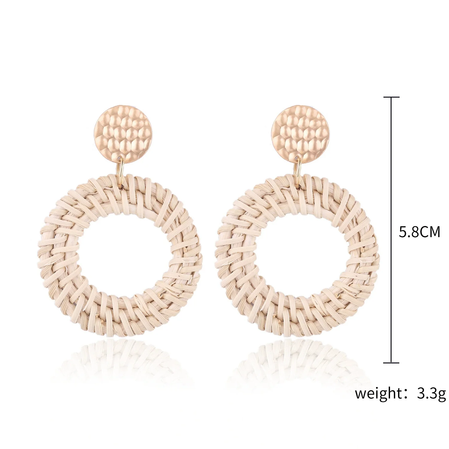 Wholesale Bohemian Wood Rattan Earrings Set With Geometric Pattern And Electroplating - Image 12