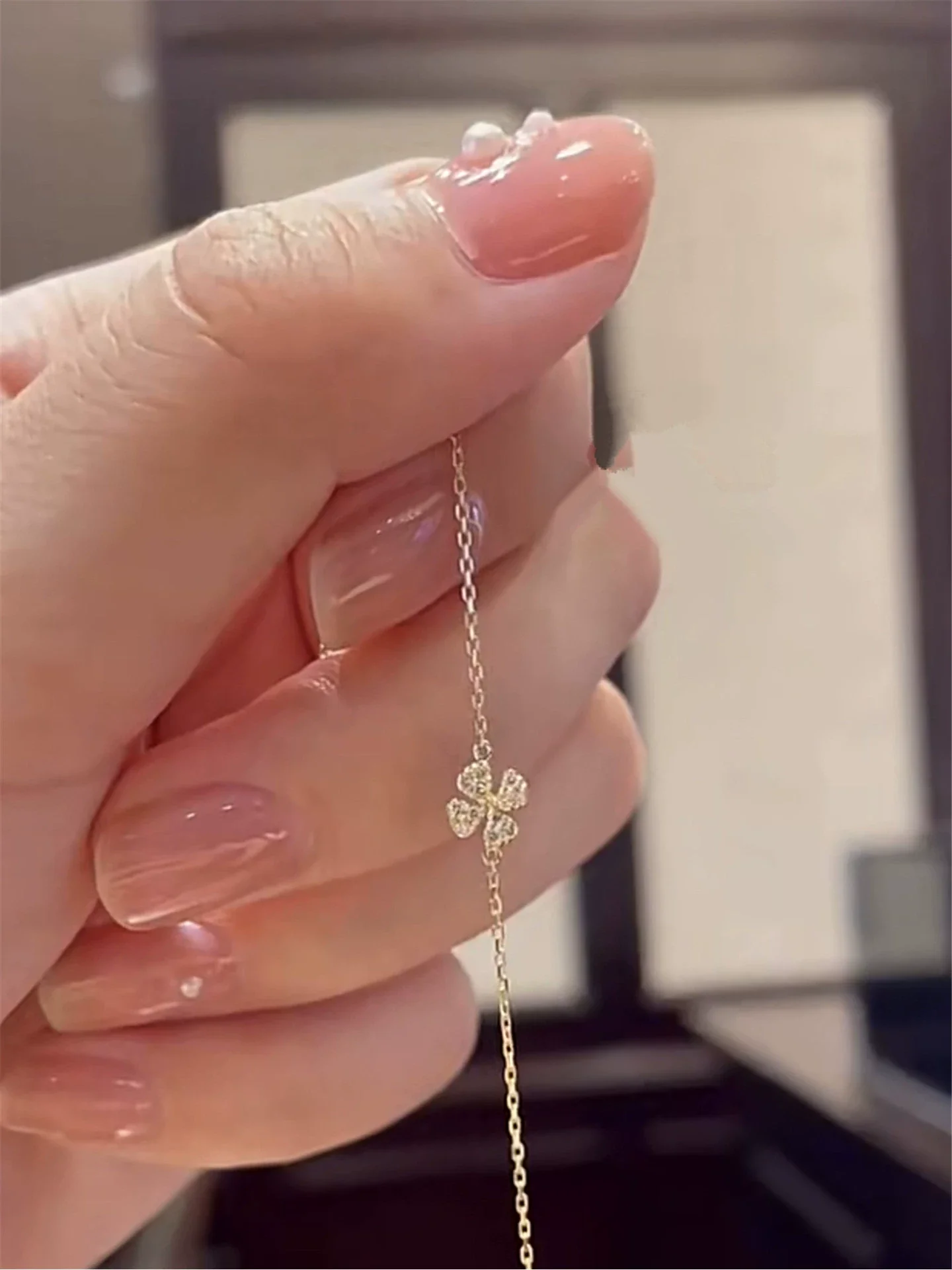 Wholesale Bracelet 925 Sterling Silver 14K Gold Plated Fourleaf Clover Pattern - Image 3