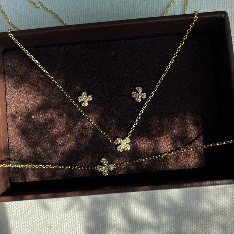 Wholesale Bracelet 925 Sterling Silver 14K Gold Plated Fourleaf Clover Pattern - Image 4