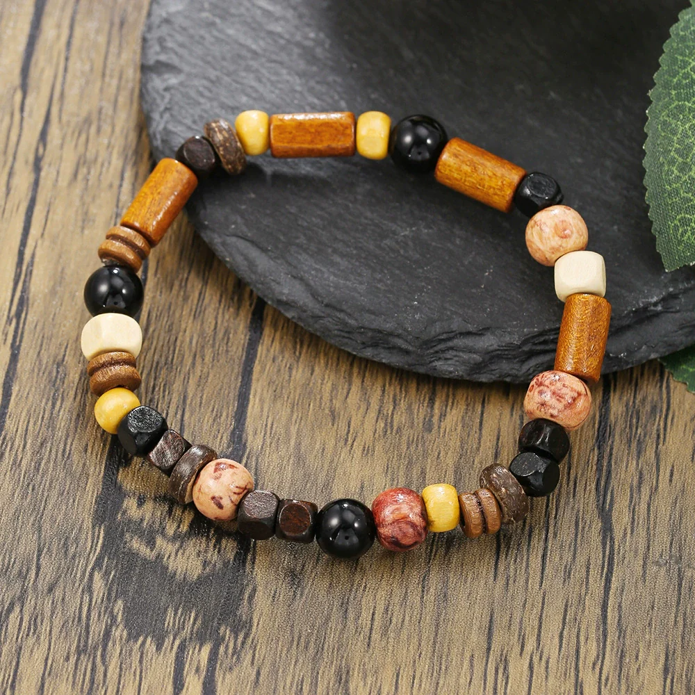 Wholesale Bracelet Coconut Shell Wood Slice Turquoise Geometric Handmade - Image 17