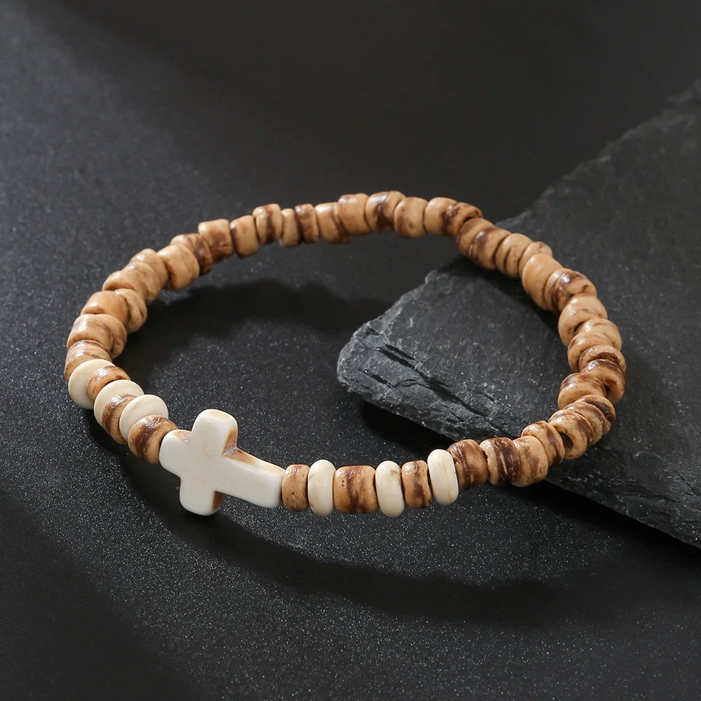 Wholesale Bracelet Coconut Shell Wood Slice Turquoise Geometric Handmade - Image 2