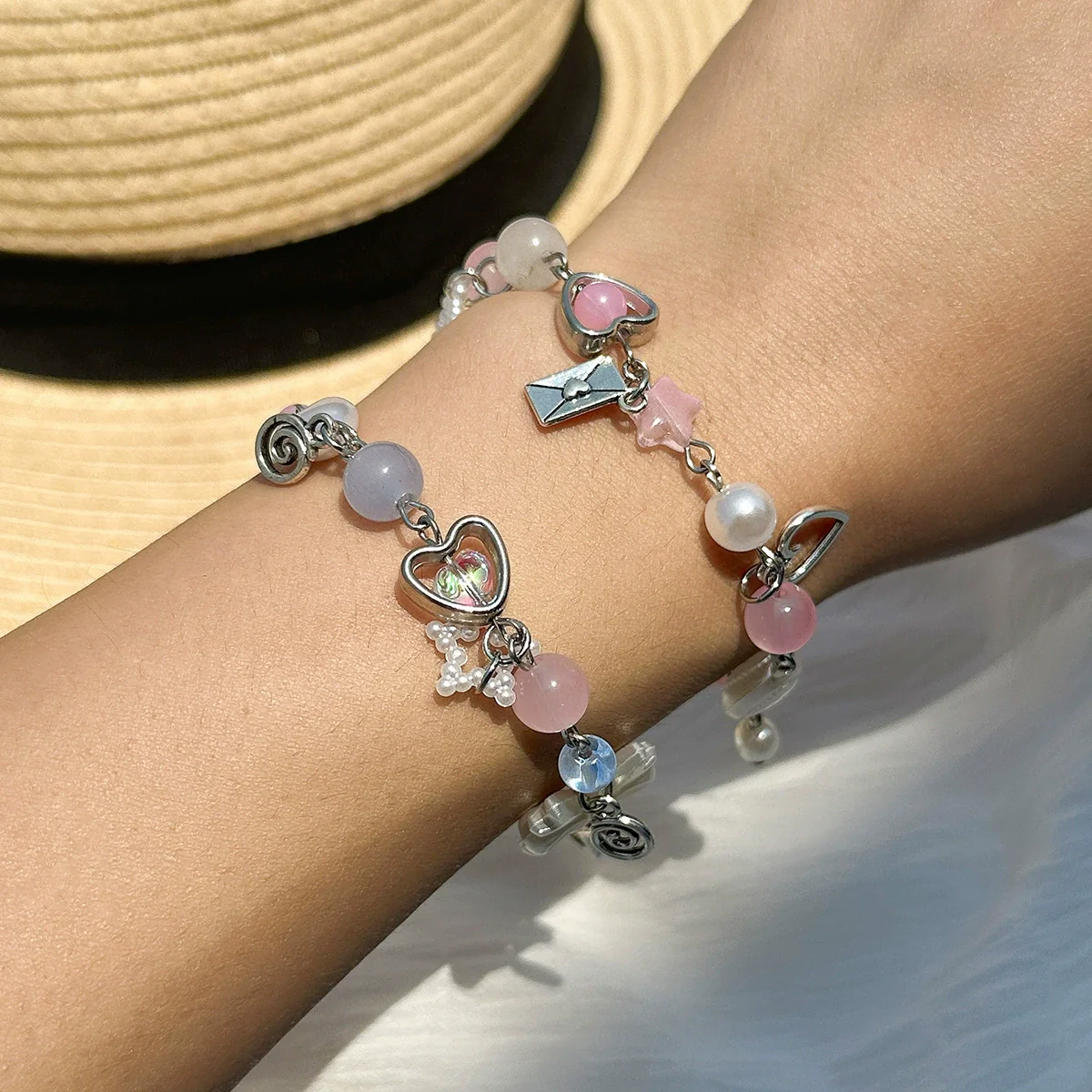 Wholesale Bracelet Imitation Pearl Bow Star Heart Geometric Electroplating Women's - Image 9