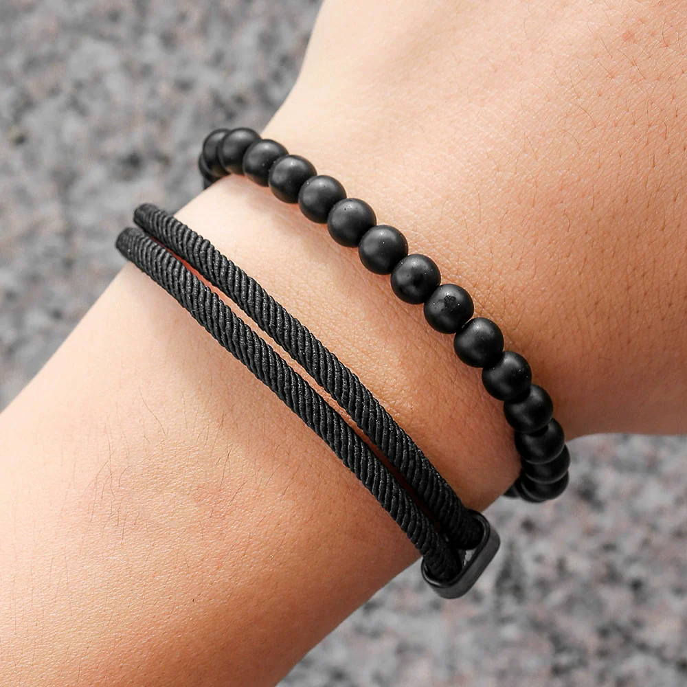 Wholesale Bracelet Milan Rope Black Magic Sand Geometric Handmade Unisex - Image 4