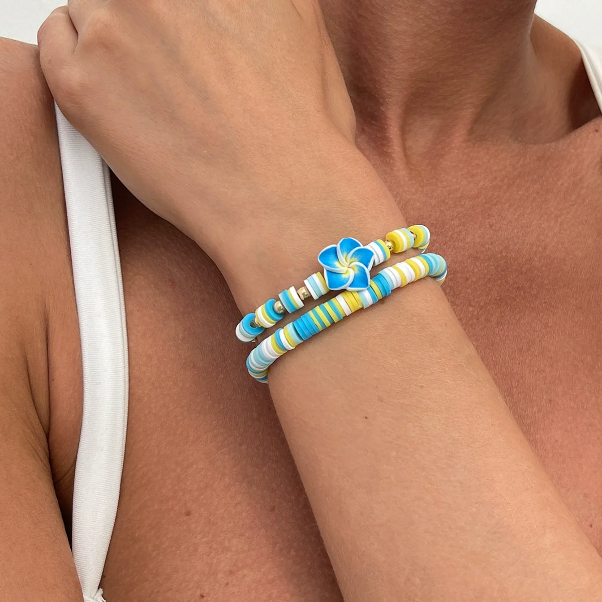 Wholesale Bracelet Polymer Clay Flower Pattern Manual Made For Women - Image 2
