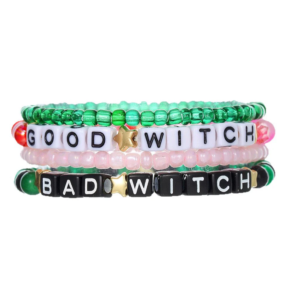 Wholesale Bracelet Rice Beads Black Magic Sand Acrylic Handmade Letter Design Unisex - Image 5