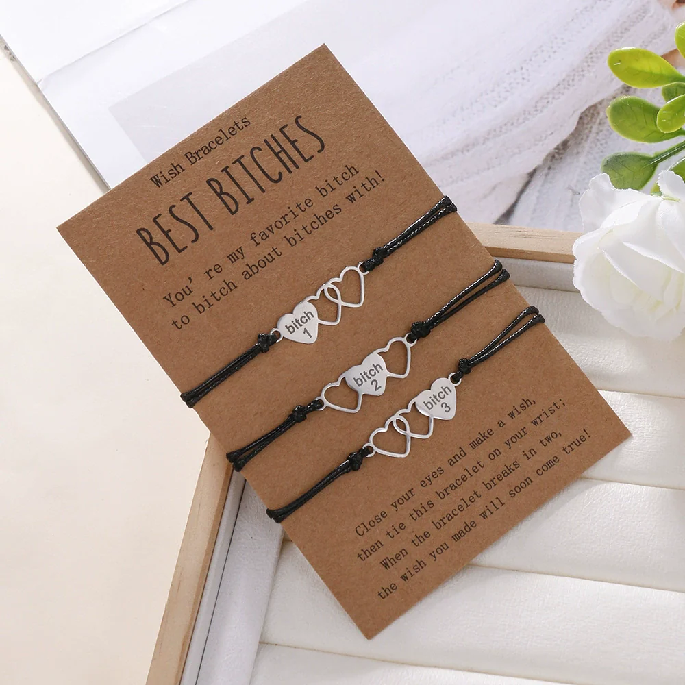 Wholesale Bracelet Set Stainless Steel Love Pattern Handmade Unisex - Image 2
