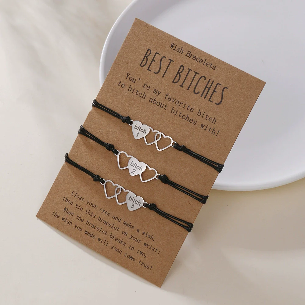 Wholesale Bracelet Set Stainless Steel Love Pattern Handmade Unisex - Image 3
