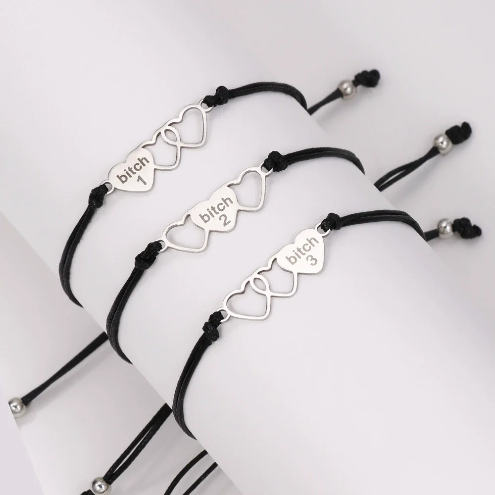 Wholesale Bracelet Set Stainless Steel Love Pattern Handmade Unisex - Image 4