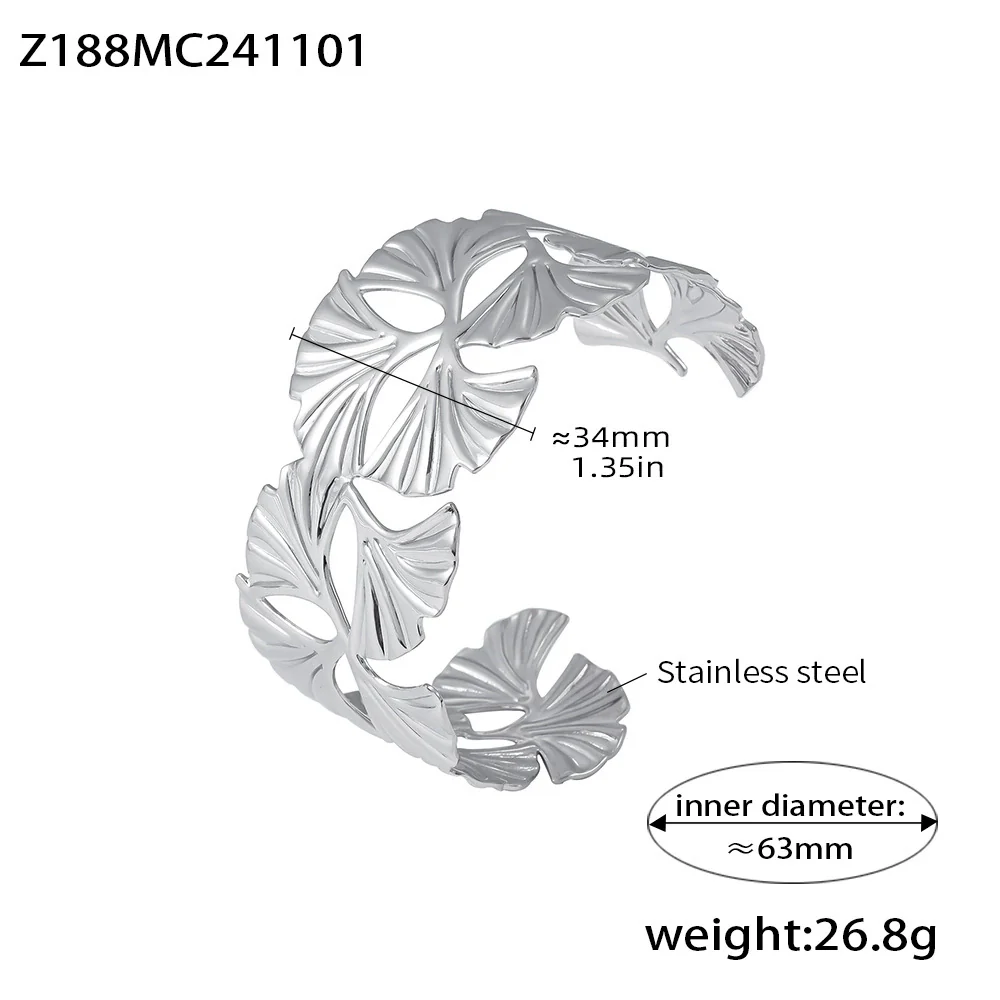 Wholesale Bracelet Stainless Steel Geometric Flower Hollow Opening Electroplated - Image 13