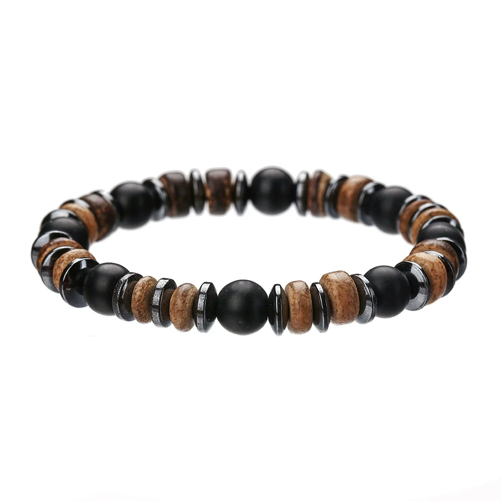 Wholesale Bracelet Stone Wood Chip Geometric Handmade Unisex - Image 5