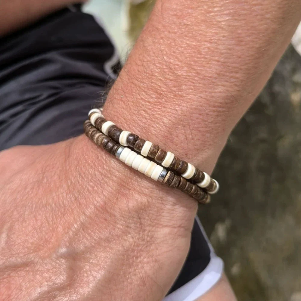 Wholesale Bracelet Wooden Coconut Shell Leather Geometric Handmade Unisex - Image 10