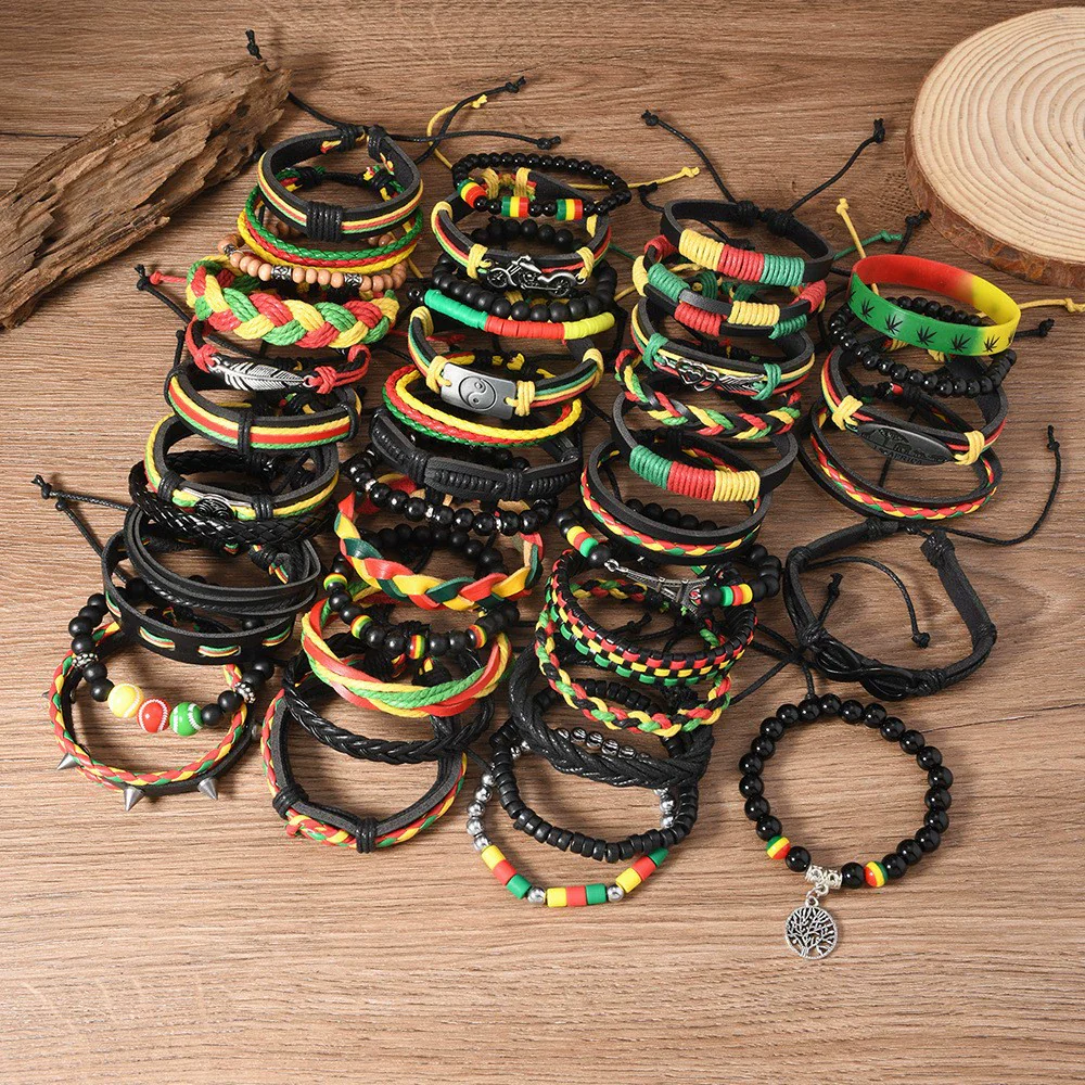 Wholesale Bracelet Zinc Alloy Bohemian Style Hand Knitted With Letters Numbers Text Pattern For Men And Women - Image 17