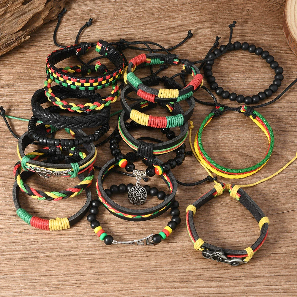 Wholesale Bracelet Zinc Alloy Bohemian Style Hand Knitted With Letters Numbers Text Pattern For Men And Women - Image 3