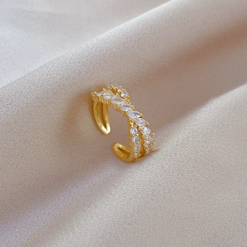 Wholesale Brass Cross Zircon Ring With Crown Pattern Electroplating Cartoon Style For Women - Image 6