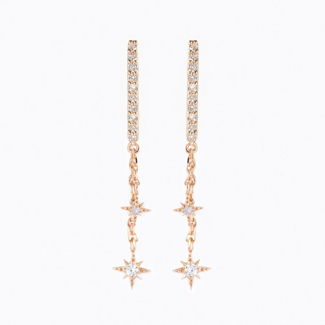 Wholesale Brass Star Zircon Plated Earrings - Image 7