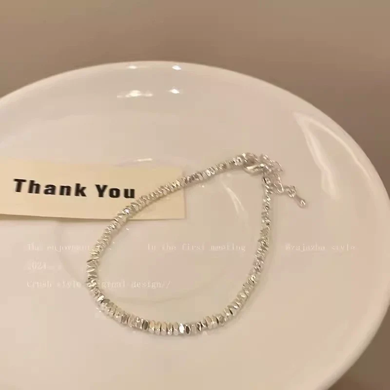 Wholesale Broken Imitation Pearl Beaded Bracelet For Women Electroplated Geometric Retro Minimalist Light Luxury Style - Image 4