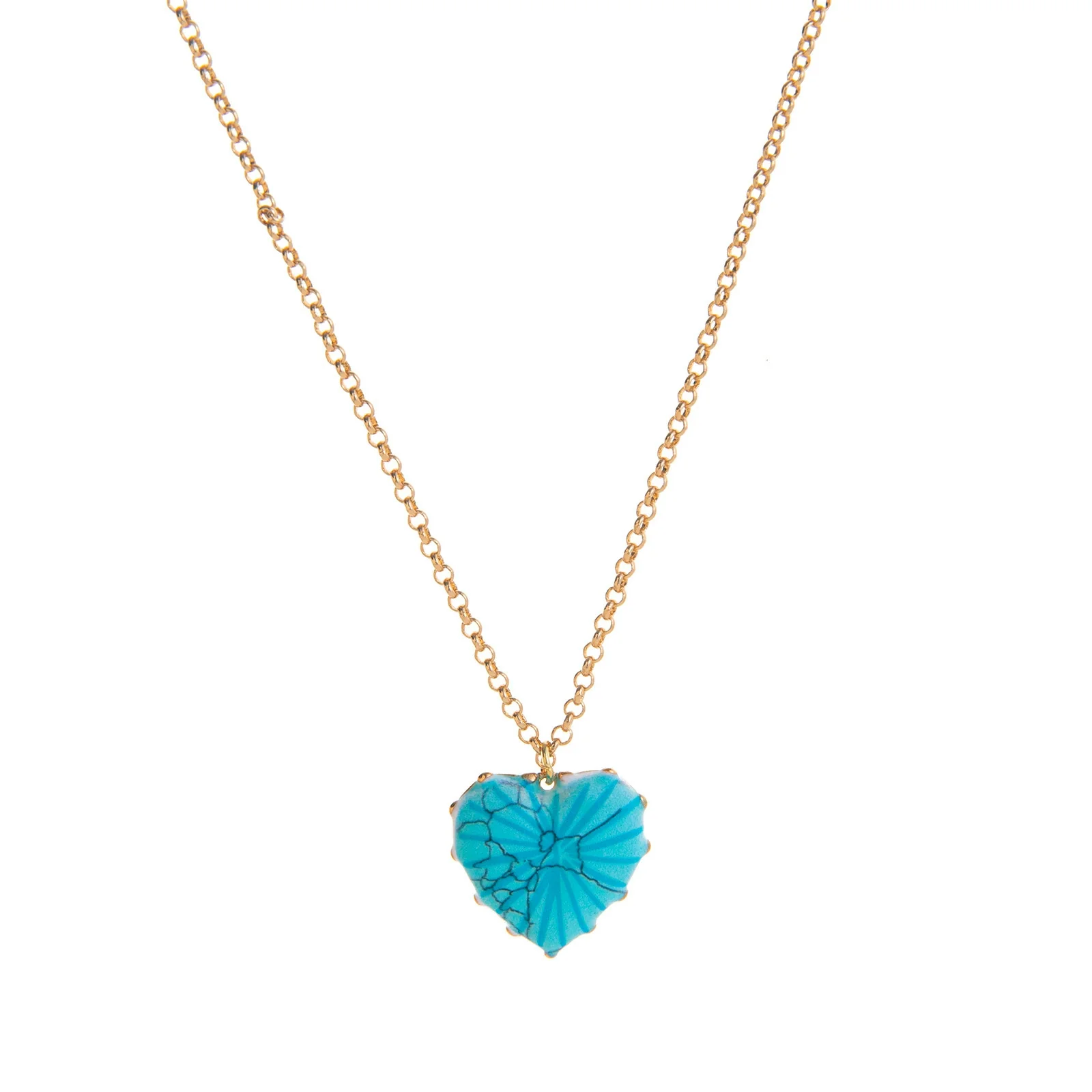Wholesale Casual Geometric Electroplated Copper Heart Shape Pendant Necklace For Women - Image 5