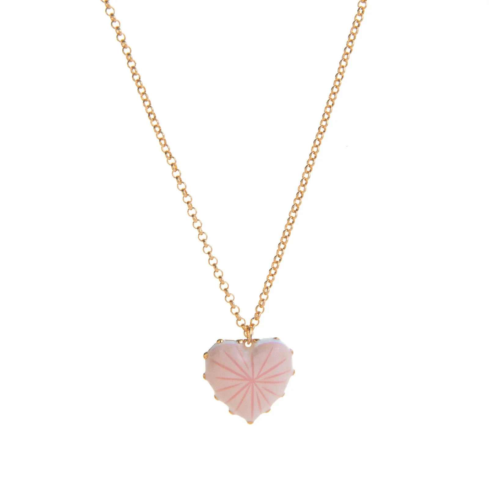 Wholesale Casual Geometric Electroplated Copper Heart Shape Pendant Necklace For Women - Image 6