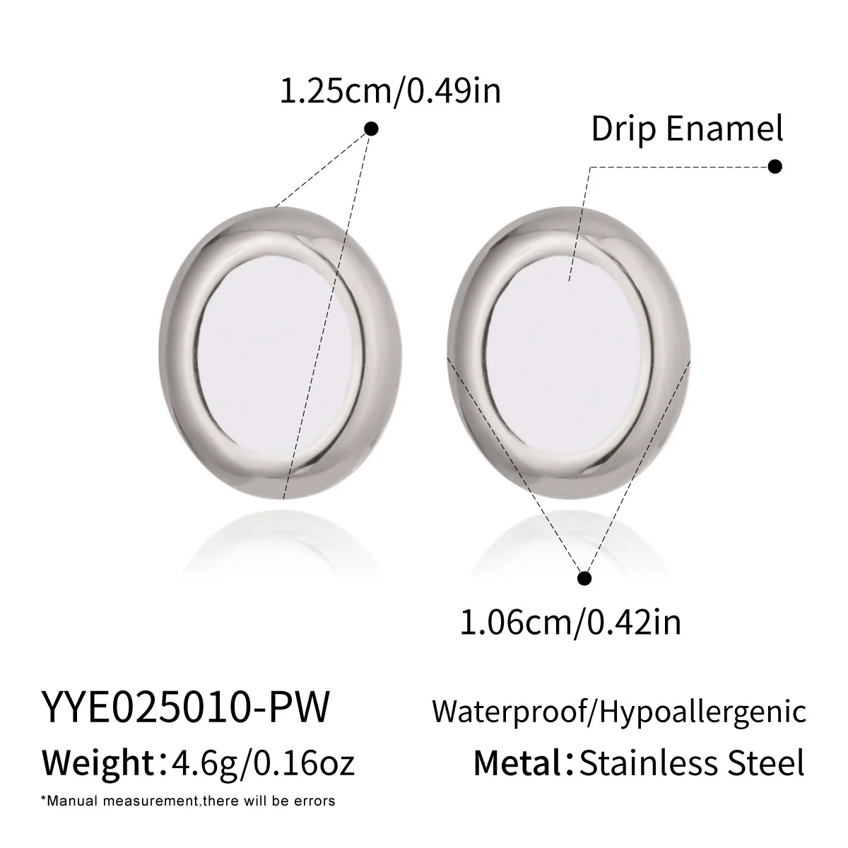 Wholesale Casual Geometric Oval Stainless Steel Earrings With Pvd Furnace Vacuum Real Gold Plating For Girls - Image 8