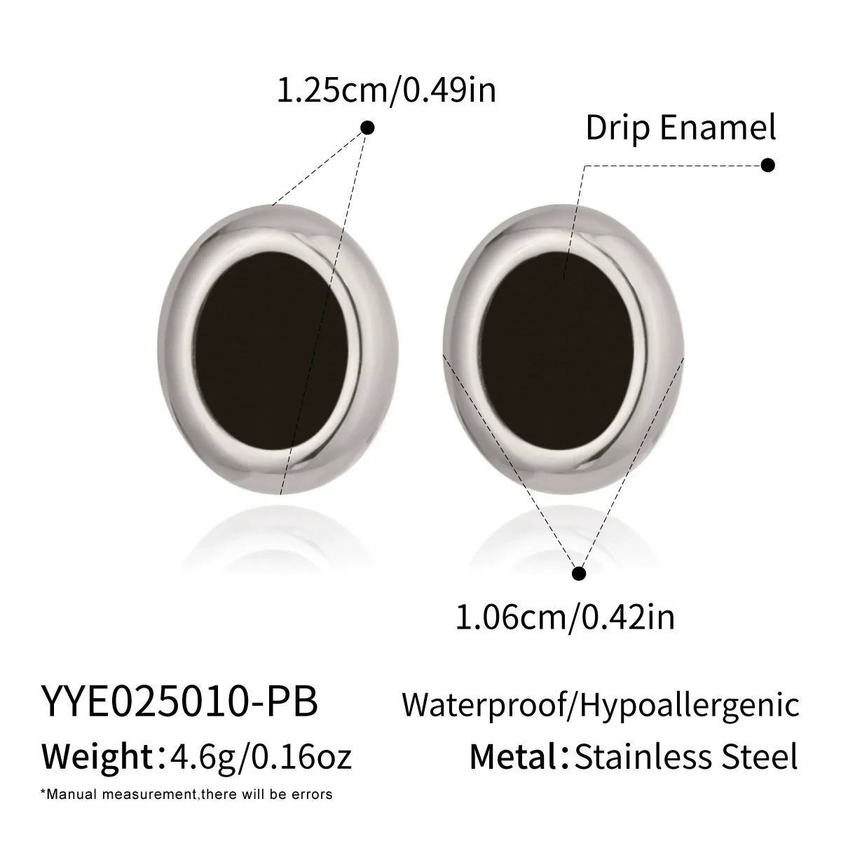 Wholesale Casual Geometric Oval Stainless Steel Earrings With Pvd Furnace Vacuum Real Gold Plating For Girls - Image 9