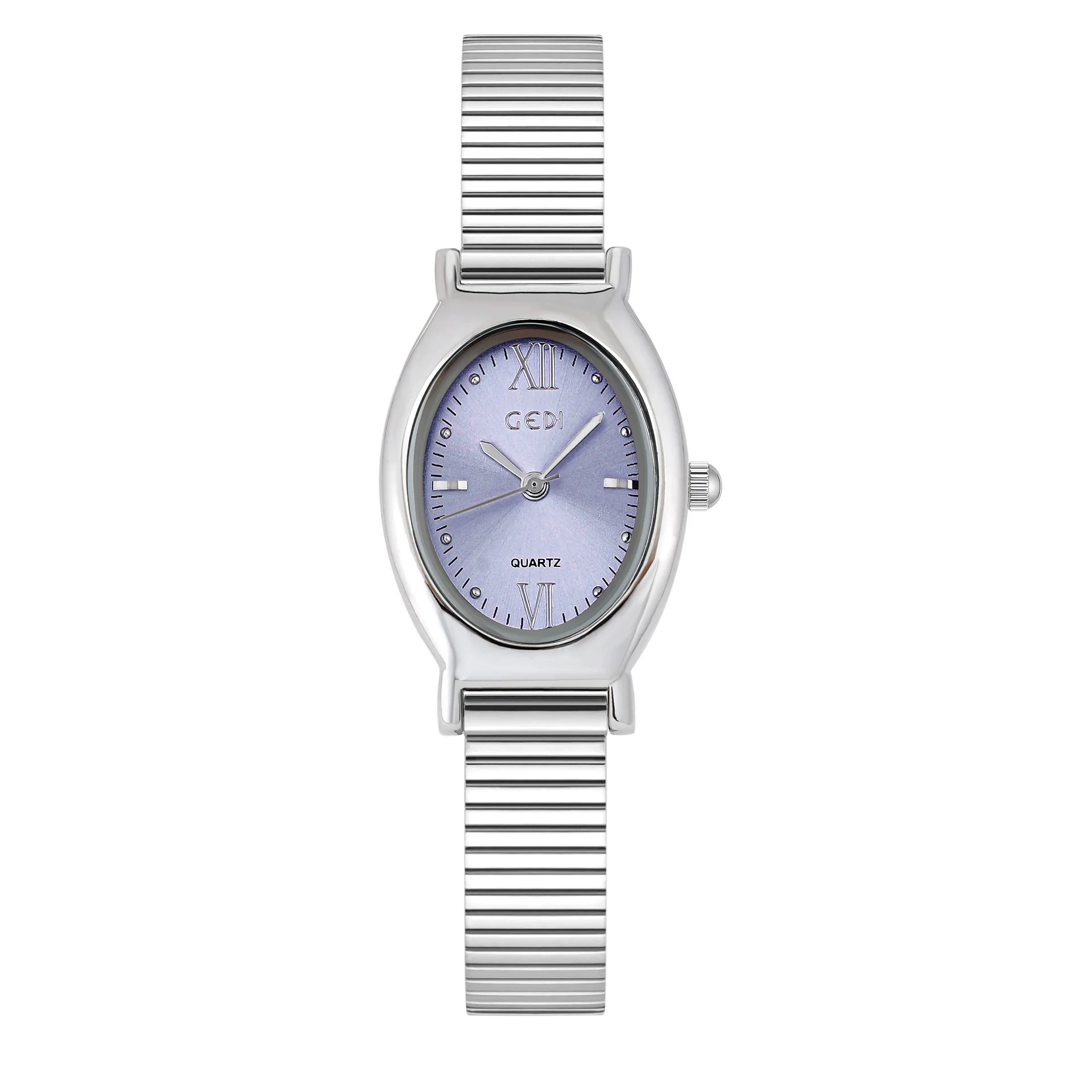 Wholesale Casual Oval Quartz Watch For Female Alloy Case And Strap Mineral Reinforced Glass Mirror Spiral Crown Horseshoe Buckle - Image 5