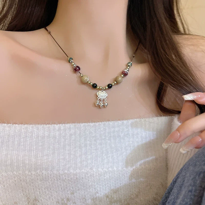 Wholesale Ceramic Beaded Geometric Clavicle Necklace For Women With Electroplating - Image 3