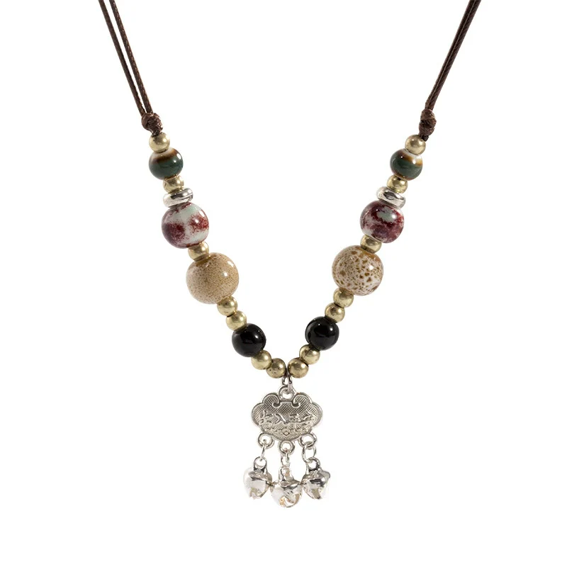 Wholesale Ceramic Beaded Geometric Clavicle Necklace For Women With Electroplating - Image 5