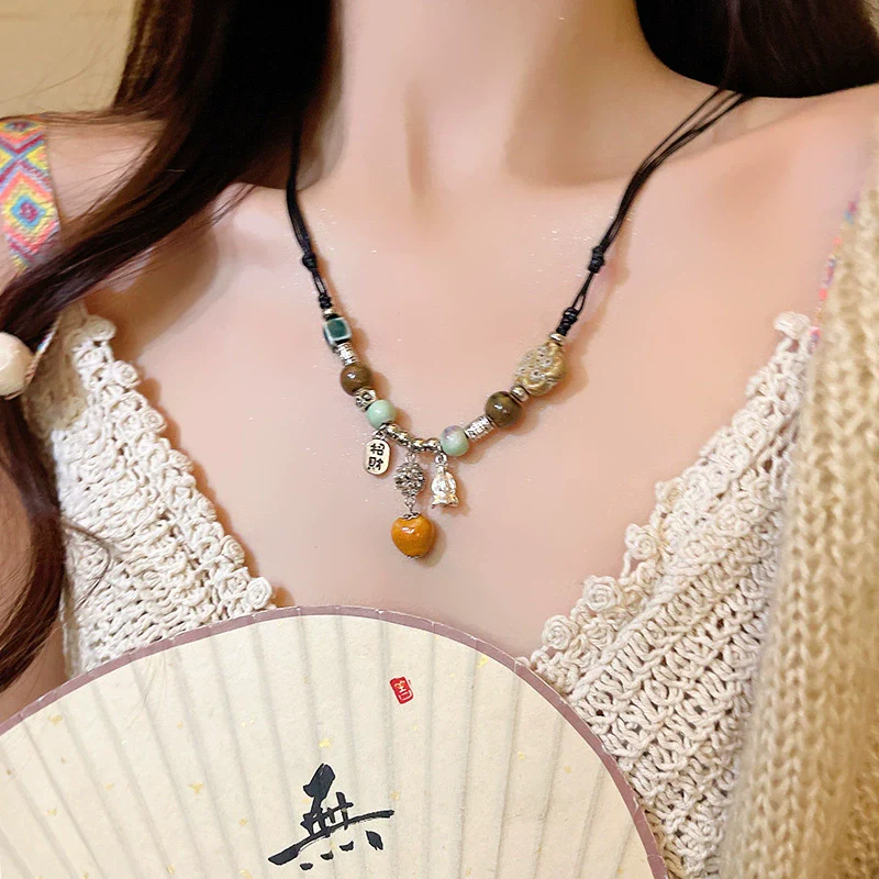 Wholesale Ceramic Beaded Geometric Clavicle Necklace For Women With Electroplating - Image 6