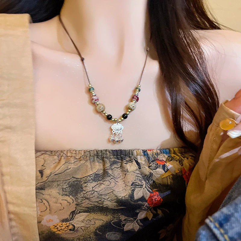 Wholesale Ceramic Beaded Geometric Clavicle Necklace For Women With Electroplating - Image 7