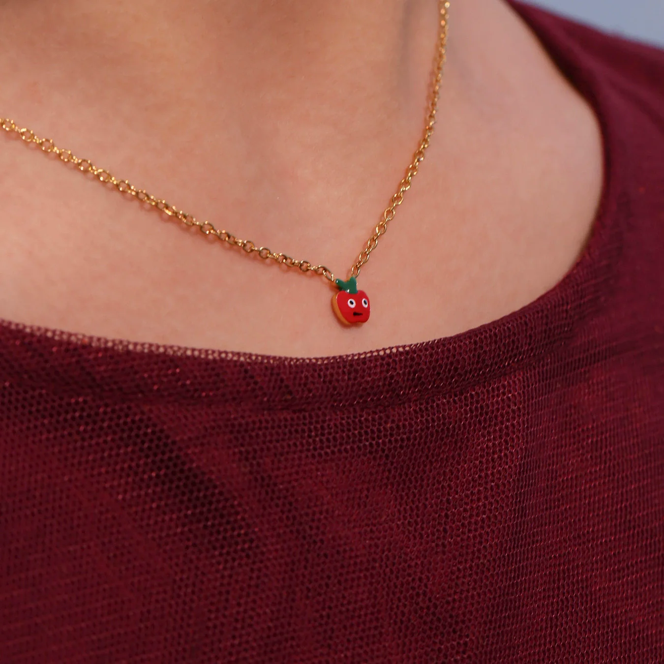 Wholesale Children's Jewelry Set With Ferris Wheel And Red Apple Pendant Made Of Titanium Steel And Stainless Steel Electroplated - Image 3