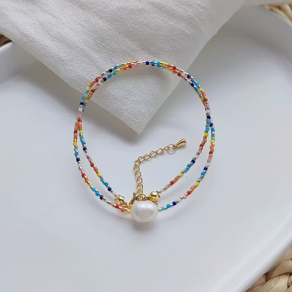 Wholesale Clavicle Chain And Choker Necklace Natural Pearl Organic Glass Ball Chain Handwoven Geometric Style - Image 3