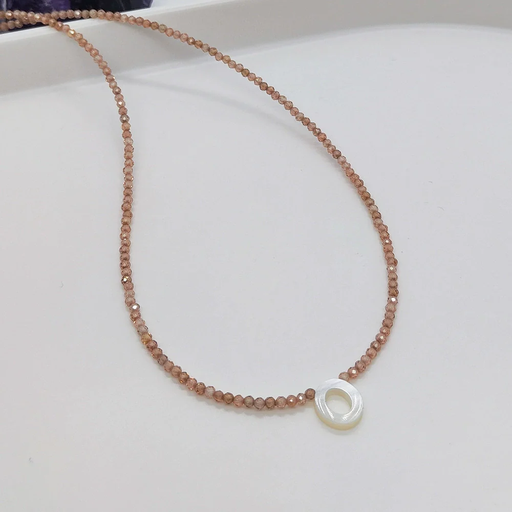 Wholesale Clavicle Chain Organic Glass Pendant Rhinestone Geometric Handwoven For Women - Image 19