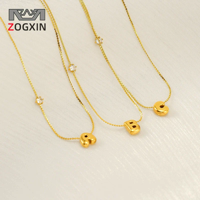 Wholesale Clavicle Chain 316L Stainless Steel And 316L Stainless Steel With English Letter Pendant Electroplating Style For Women