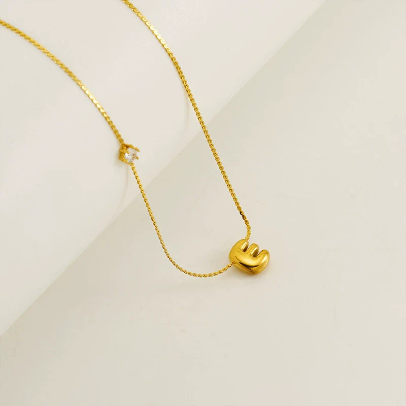 Wholesale Clavicle Chain 316L Stainless Steel And 316L Stainless Steel With English Letter Pendant Electroplating Style For Women - Image 10