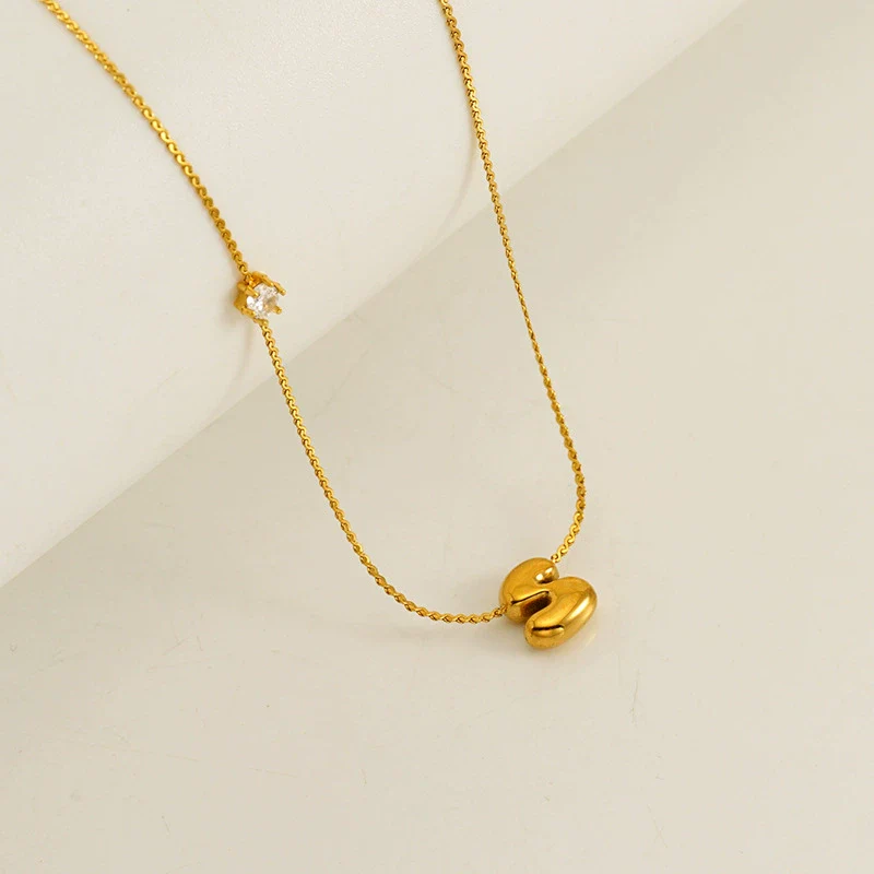 Wholesale Clavicle Chain 316L Stainless Steel And 316L Stainless Steel With English Letter Pendant Electroplating Style For Women - Image 24