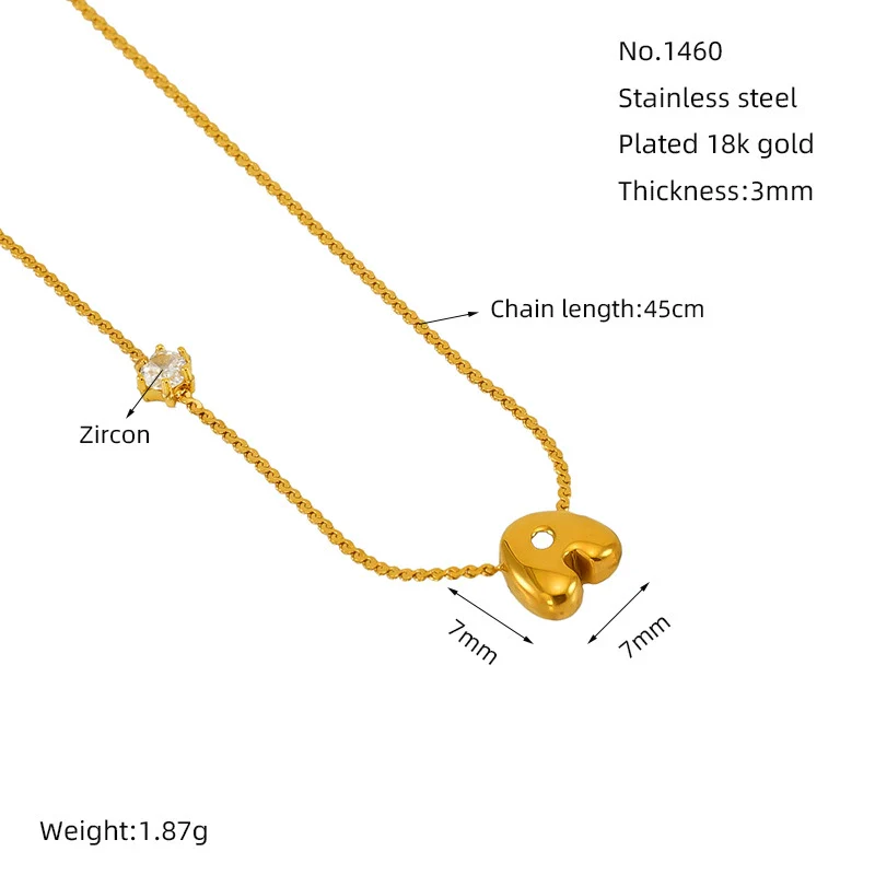 Wholesale Clavicle Chain 316L Stainless Steel And 316L Stainless Steel With English Letter Pendant Electroplating Style For Women - Image 6